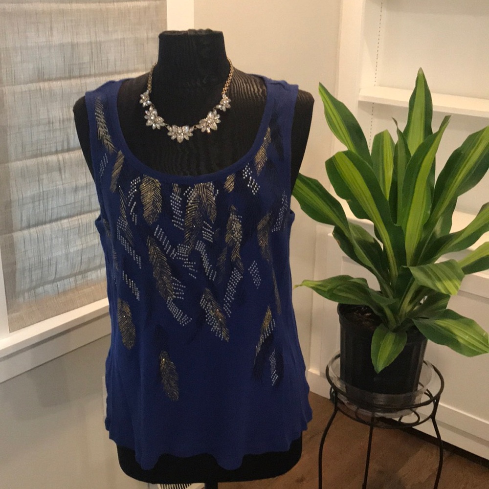 Faded Glory 2X Tank top with feather detail